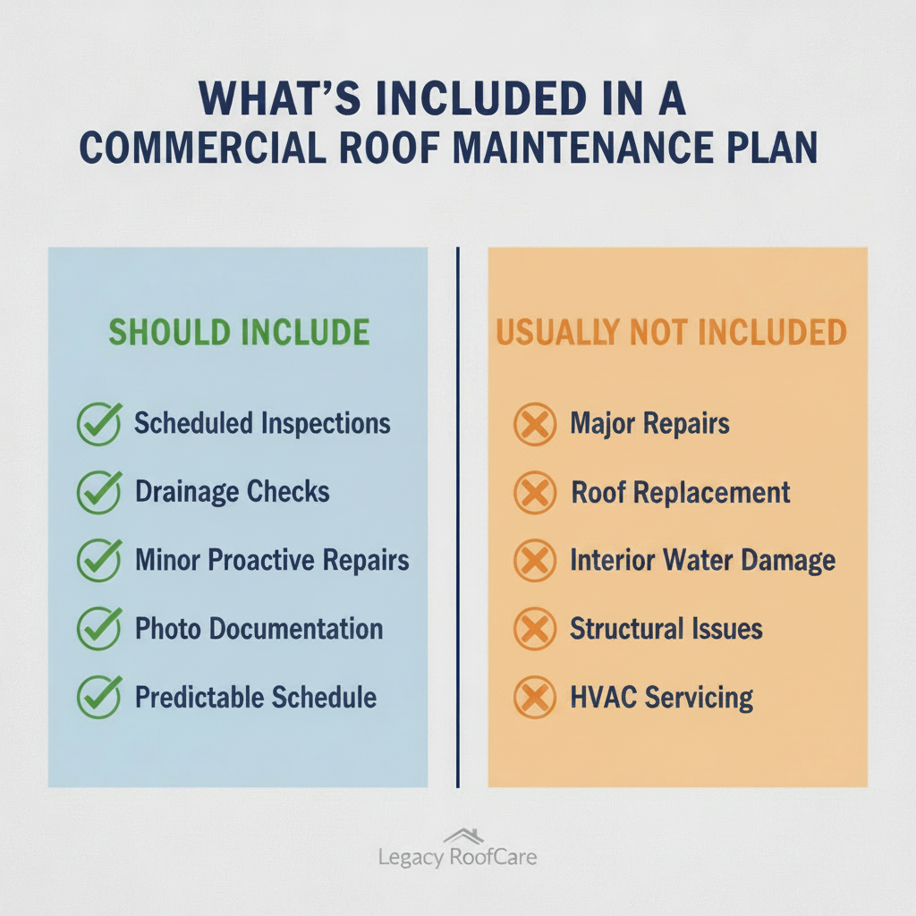 What's included in a commercial roof maintenance plan