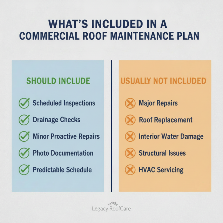 What's included in a commercial roof maintenance plan